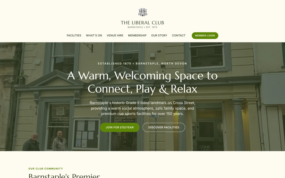 Case Study: Modernising the Historic Barnstaple Liberal Club